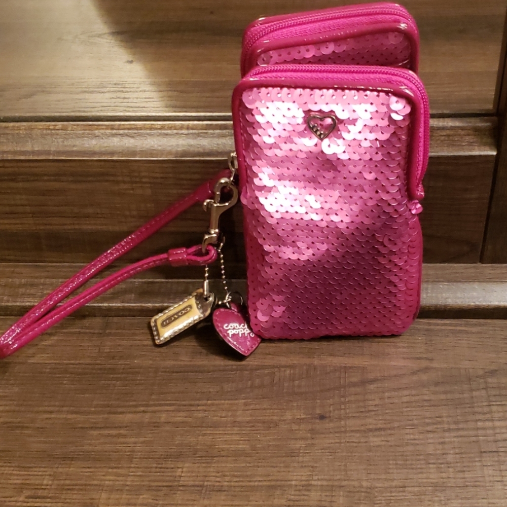 Coach sequin wristlet